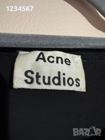 Acne Studios Tage Face Long Sleeve Tee Black Cotton., снимка 2 - Блузи - 53213300