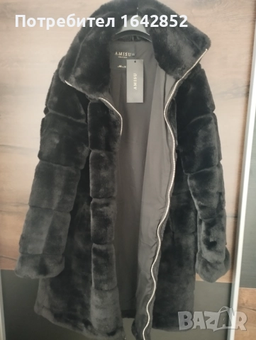 Палто с еко косъм , снимка 4 - Палта, манта - 52940849