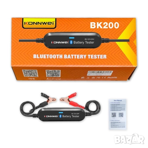 Безжичен тестер за акумулатори KONNWEI BK200