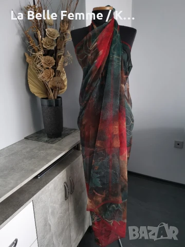 Парео от 100% коприна с размер 180/125 см., снимка 8 - Шалове - 50671760