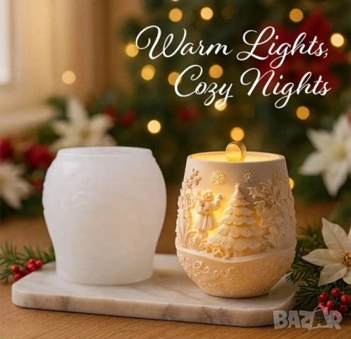 Молд кашпа Коледа (4), снимка 2 - Форми - 53493853