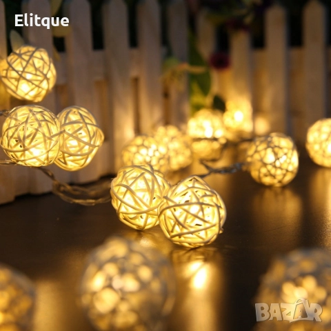 Коледни лампички декорация – крушки с батерии 10 броя "1 цвят ,като на снимките", снимка 13 - Декорация за дома - 52787568