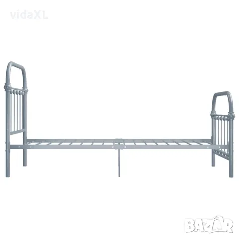 vidaXL Рамка за легло, сива, метал, 90x200 см, снимка 2 - Спални и легла - 56146503