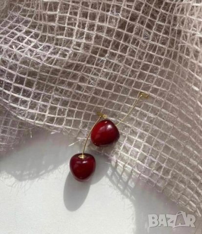 Обеци черешки нови, снимка 2 - Обеци - 42738966
