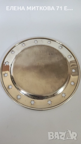 Старинен дебело посребрен комплект от 3 части-съд за подгряване и два подноса, снимка 14 - Антикварни и старинни предмети - 52377070