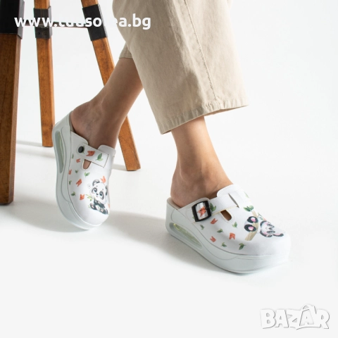 Дамско цветно анатомично работно сабо на платформа | Марка Tuasolea, снимка 1