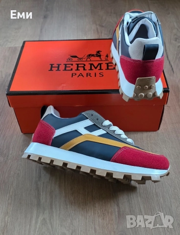 Hermes Bouncing Sneakers Естествена кожа и велур мъжки обувки сникърси , снимка 14 - Спортни обувки - 52755746