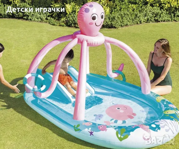 Надуваем център октопод Intex, 234 x 183 см, водна пързалка, PVC, цветен, снимка 2 - Надуваеми играчки - 49925854