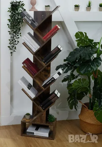 Рафт секция, библиотека дърво за книги 9 нива с чекмедже, избор на цвят, снимка 10 - Етажерки - 49723934