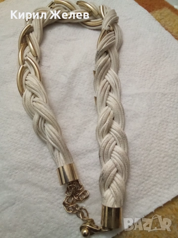 Колие с дитайли от златист метал 52841, снимка 2 - Колиета, медальони, синджири - 52867884