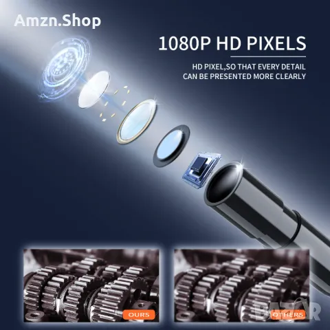 Ендоскопска камера двойна леща 4.3'' IPS екран 1080P HD Ендоскоп бароскоп за инспекция 5 метра, снимка 13 - Друга електроника - 47710071