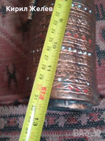 Бутилка стара керамична фигурална  ръчно рисувана етно тематика 43745, снимка 15 - Колекции - 44449158