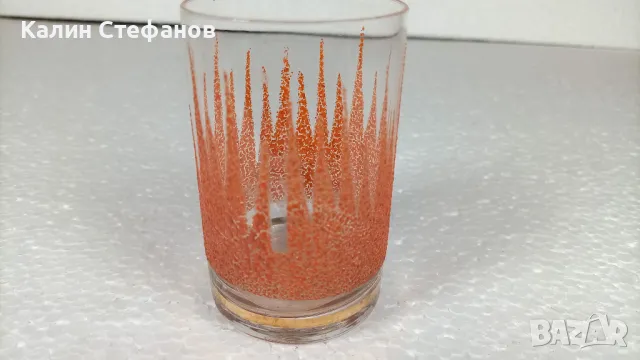 Стари, ретро, чаши за алкохол, цветна посипка, златен кант, твъд  алкохол, снимка 6 - Антикварни и старинни предмети - 50249734