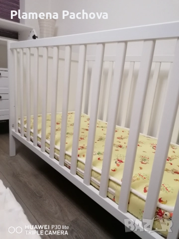 Комплект Бебешко креватче и Маса за повиване/скрин SUNDVIK, снимка 7 - Мебели за детската стая - 52590161