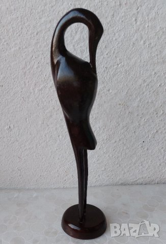 Разни дървени: Дървена птица 28 см.,  дърворезба, фигура статуетка пластика дърво каче, пано, кон, снимка 3 - Статуетки - 42330650