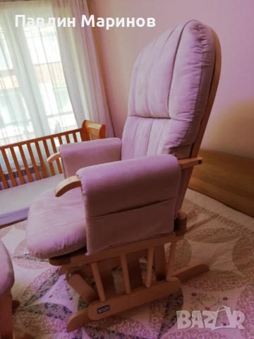 Супер Комплект Регулируемо Кресло Фотьойл Люлеещ се Стол за Кърмене Tutti Bambini Подложка Табуретка, снимка 3 - Столове - 53841574