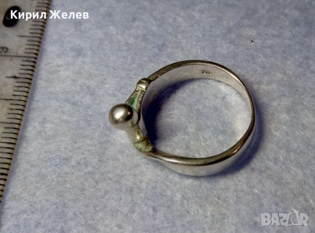 ИНТЕРЕСЕН ФИГУРАЛЕН СРЕБЪРЕН ПРЪСТЕН КОЛАН СРЕБРО 925 с БЯЛА ПОЗЛАТА и ЧАСТИЧНО АРТ ПАТИНИРАНЕ 48654, снимка 8 - Пръстени - 50542237
