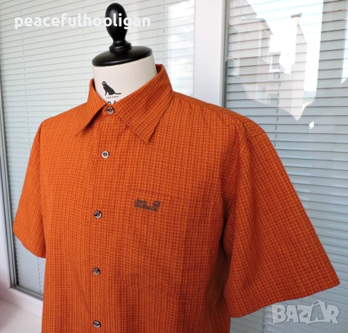 Jack Wolfskin Outdoor - мъжка карирана риза за спорт туризъм и планина размер L, снимка 3 - Ризи - 50837801