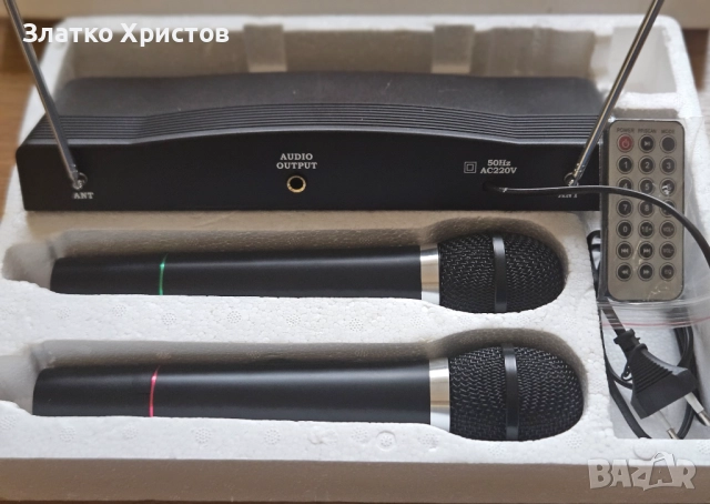 Комплект караоке с 2 бр безжични микрофони, снимка 2 - Караоке - 52975076