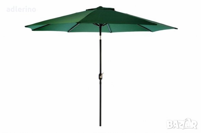 Плажен чадър, чадър за слънце, накланящ, чупещ се, водоотклоняващ, зелен, снимка 2 - Градински мебели, декорация  - 34159635