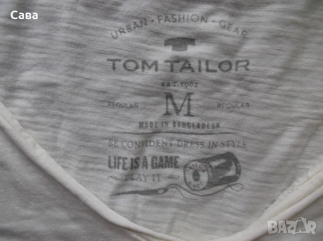 Тениски TOM TAILOR  мъжки,С и М  /сива и шампанско/, снимка 5 - Тениски - 41482117