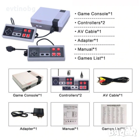 MINI NES Classic гейм конзола Вградени игри: 620 класически игри; Вход: AC 220V; Изход: DC 6V-150mA;, снимка 6 - Други игри и конзоли - 53813912