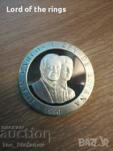 2000 песети 1990 сребро Испания , снимка 2 - Нумизматика и бонистика - 44698152