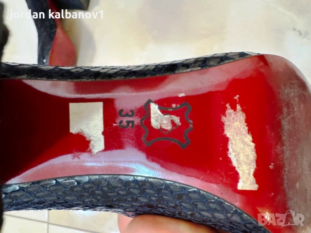 Подарявам - дамски тъмносини змийски обувки Francesca Visconti номер - 35 стелка - 23см. ток - 6см., снимка 5 - Дамски обувки на ток - 53806276