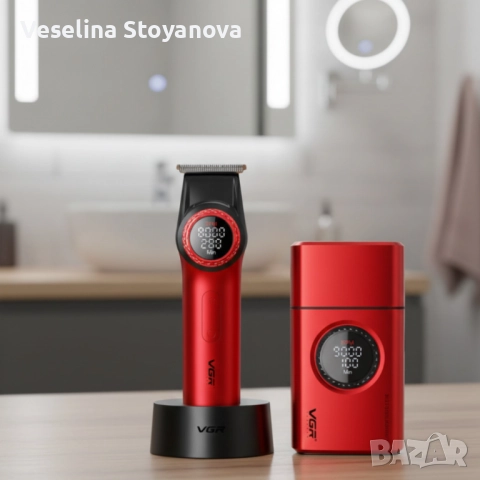 !НОВО!Професионален комплект 2в1 VGR – Машинка за подстригване + електрическа самобръсначка с Led ди, снимка 2 - Машинки за подстригване - 52747786