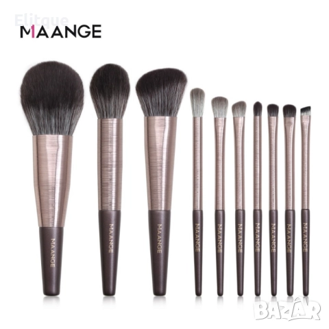 Комплект от 10 броя професионални четки за грим MAANGE, снимка 6 - Други - 52831081