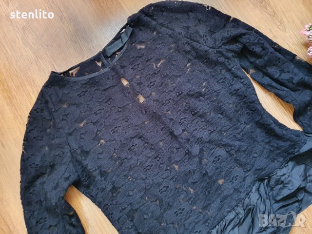 Дамска блуза черна дантела с пеплум, снимка 5 - Корсети, бюстиета, топове - 35927082
