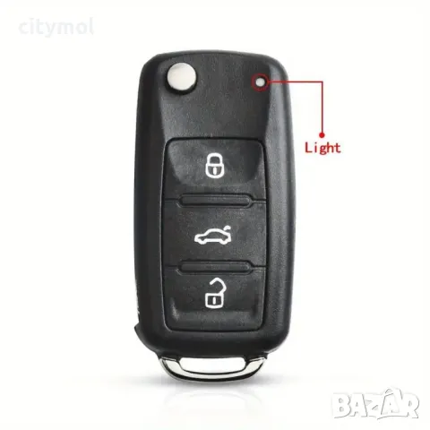 Кутия за ключ VW/Seat/Skoda с 3 бутона и острие, за Passat, Golf, Polo, Eos, Jetta Beetle, Up, Tigua, снимка 3 - Аксесоари и консумативи - 49220462