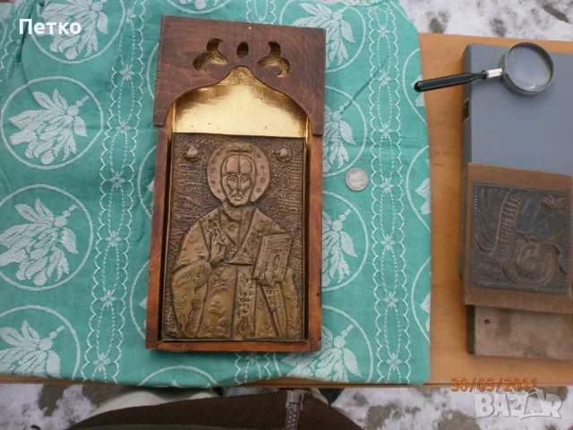 Стара  икона  Подпис, снимка 2 - Антикварни и старинни предмети - 49236617