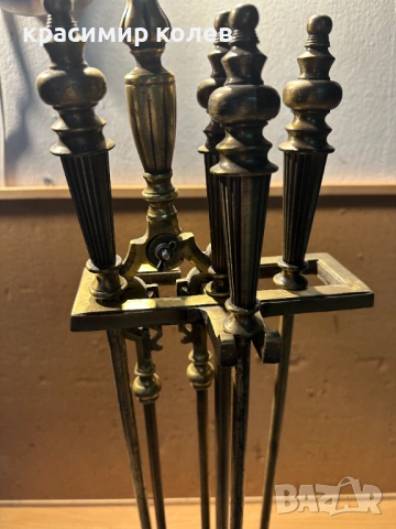 месингови прибори за камина, снимка 9 - Антикварни и старинни предмети - 53431803