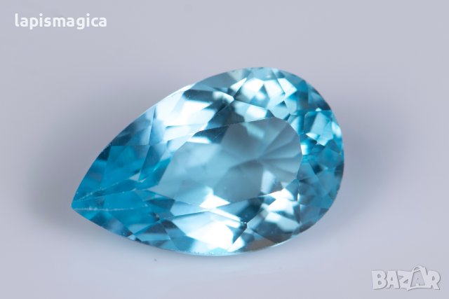Син топаз 5.01ct капковидна шлифовка