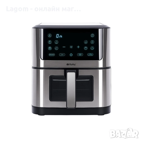 Фритюрник с горещ въздух Ruhhy, готвене без олио, голям капацитет 8L, 10 автоматични програми, снимка 3 - Фритюрници - 52549190
