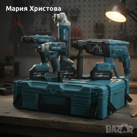 Комплект 4 в 1 - акумулаторен перфоратор, винтоверт, гайковерт и ъглошлайф 36V, снимка 3 - Ъглошлайфи - 53407726