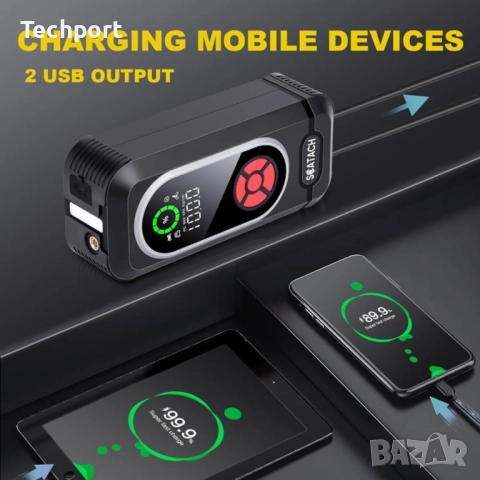 Стартер за автомобил с компресор 4в1, снимка 4 - Компресори - 52299834