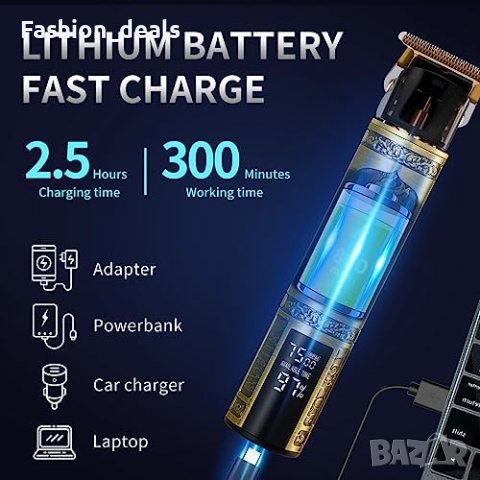 Нова Безжична Професионална самобръсначка тример за коса Мъже Подарък, снимка 6 - Тримери - 41789715