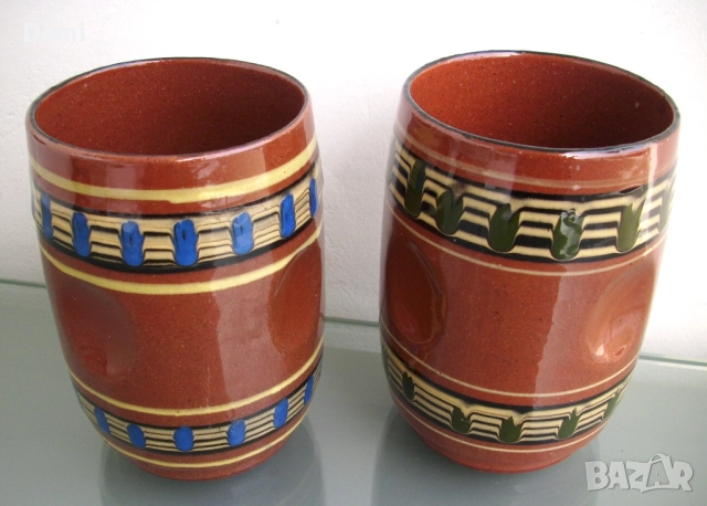 Чаши халби българска керамика комплект, снимка 2 - Чаши - 52907041