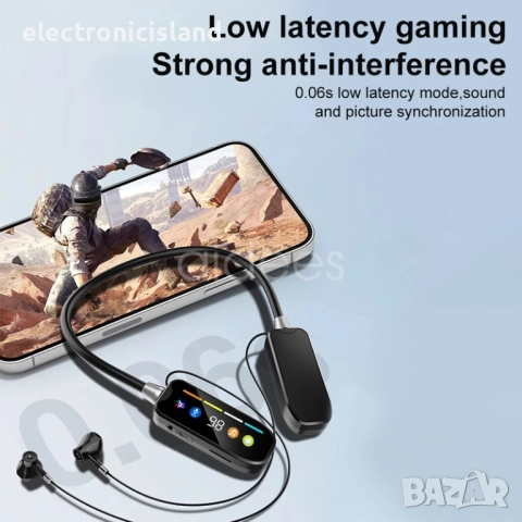 Безжични Bluetooth 5.4 слушалки HiFi стерео за спорт с лента за врата микрофон LED, слот за SD карта, снимка 10 - Bluetooth слушалки - 52354132