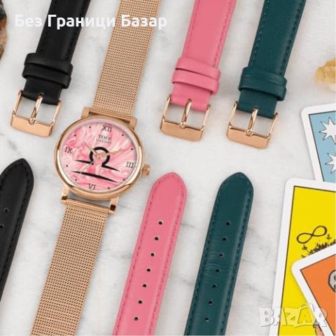 Нов Зодиакален Подаръчен дамски Комплект Часовник и каишки, снимка 3 - Дамски - 44159905