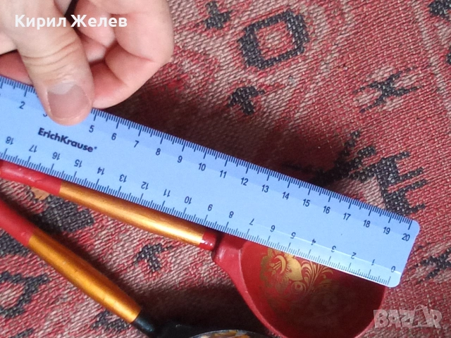 Руски рисувани лъжици дървени 53674, снимка 2 - Антикварни и старинни предмети - 53392349