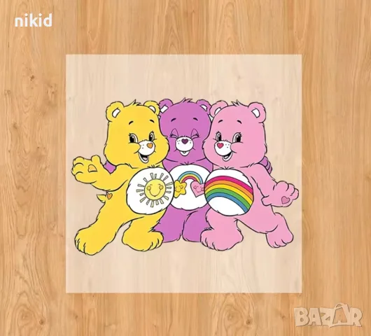 3 Грижовните мечета мече The Care Bears щампа термо апликация картинка за дреха блуза чанта