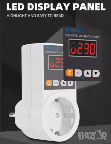 3000W16A Защитно Реле за Защита от Пренапрежение с Програмируем Дисплей и Автоматично Възстановяване, снимка 7 - Друга електроника - 47266986