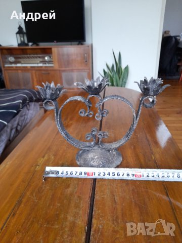 Стар свещник #11, снимка 3 - Антикварни и старинни предмети - 38639293