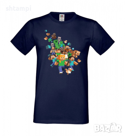 Мъжка тениска майнкрафт Minecraft 3,Minecraft,Игра,Забавление,подарък,Изненада,Рожден Ден., снимка 11 - Тениски - 36495038