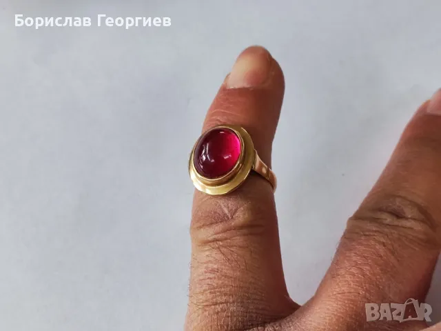 Златен пръстен 14 С 585 с рубин, снимка 5 - Пръстени - 49906036