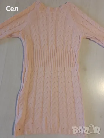 Зимна светло розова рокля С, снимка 2 - Рокли - 48151972