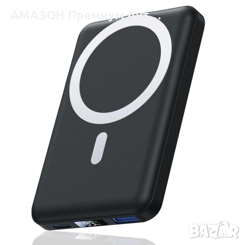 AOGUERBE 10000mAh Mag-safe външна батерия/PD 22.5W FC/USB-C/LED дисплей,iPhone 16/15/14/13/12